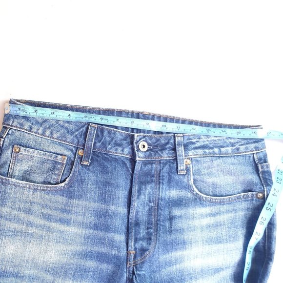 G-Star Raw Men's Jeans W 31 L 34 Blue Straight Leg Reg Fit 3301 GOOD CONDITION - Picture 6 of 10